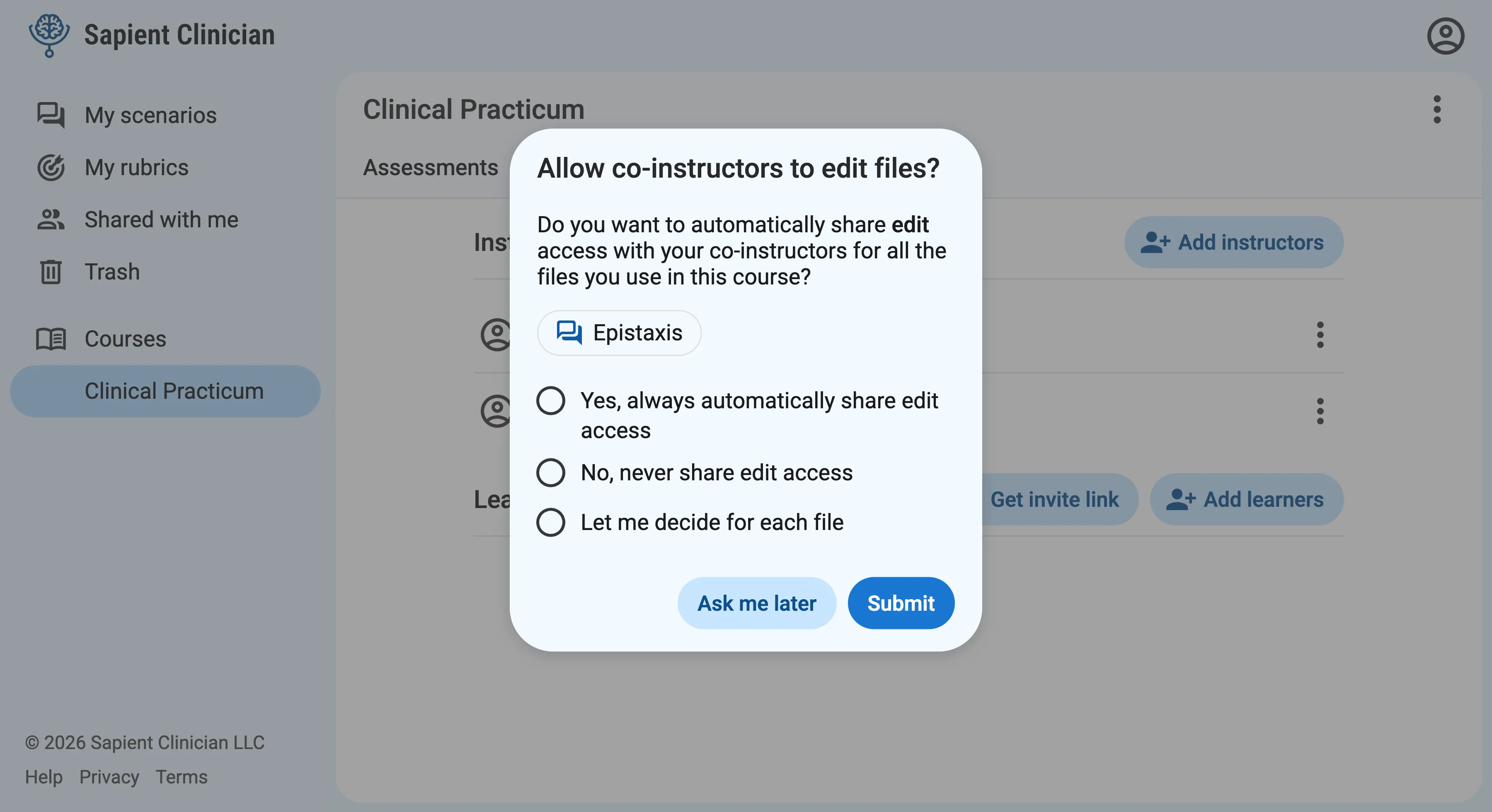 Allow co-instructors to edit files?