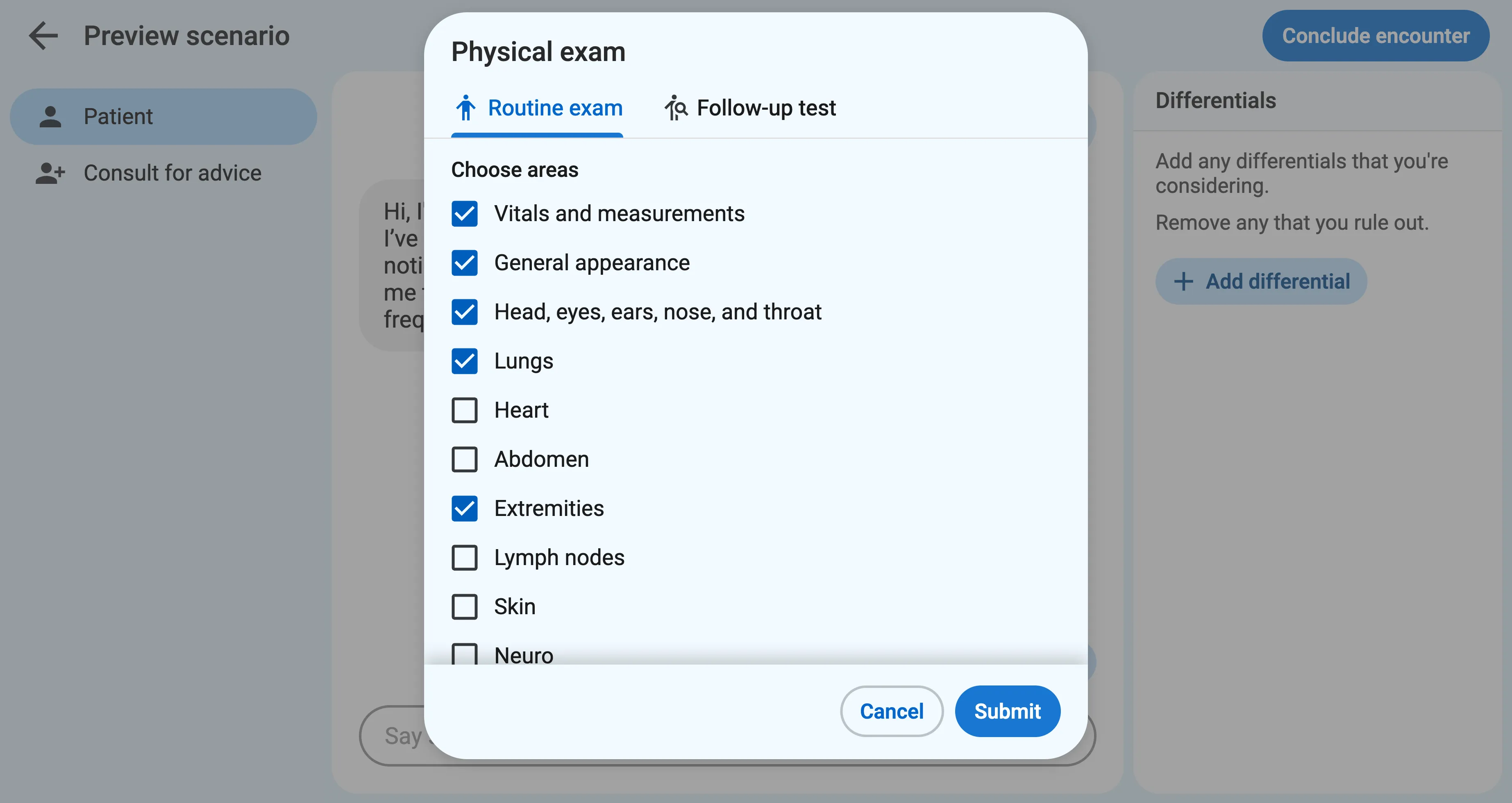 Routine physical exam
