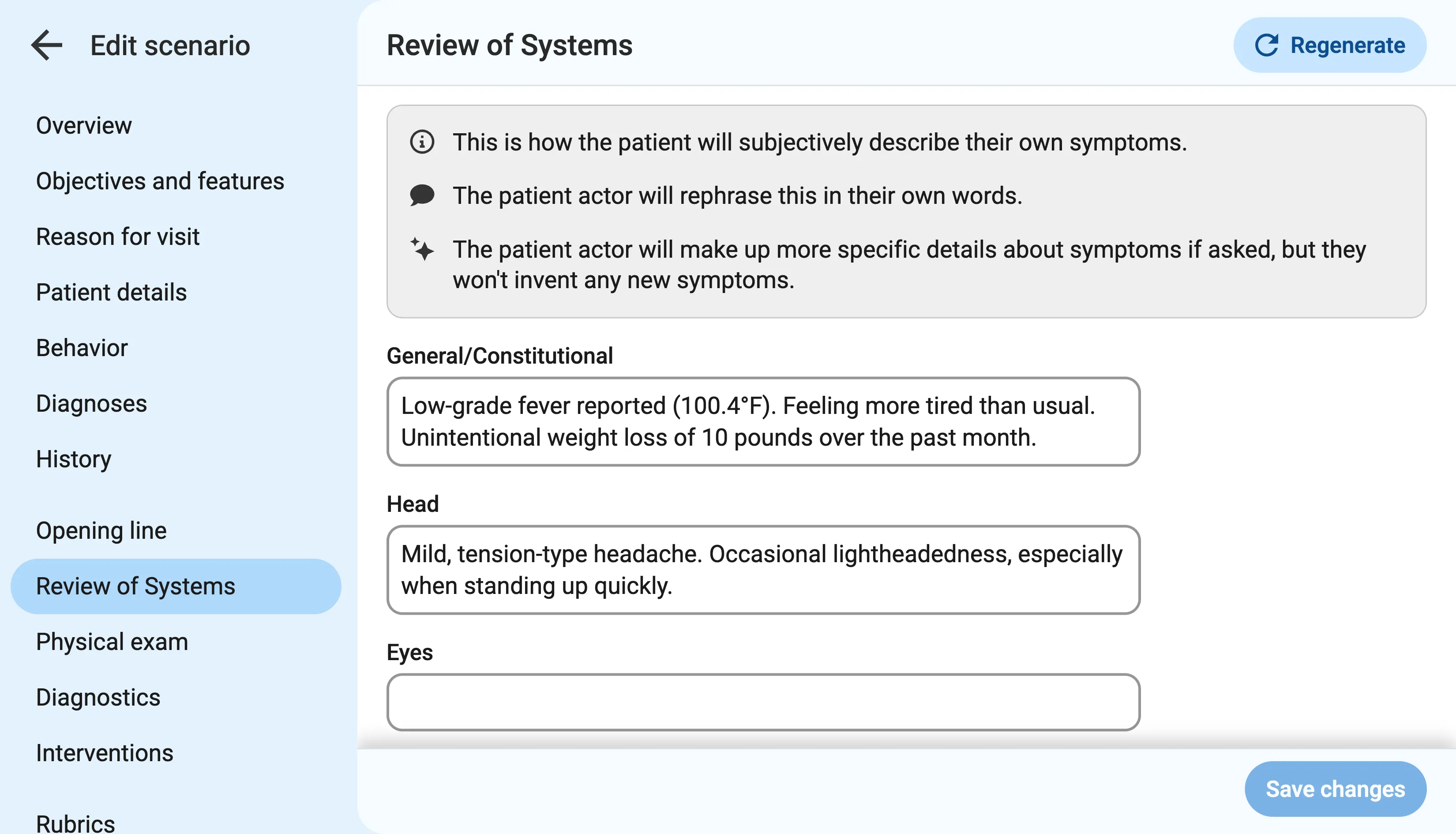 Second half of the scenario creation form